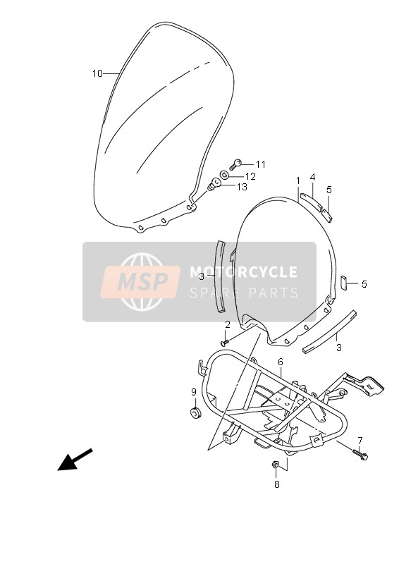 Suzuki UH200 BURGMAN 2010 Windscreen for a 2010 Suzuki UH200 BURGMAN